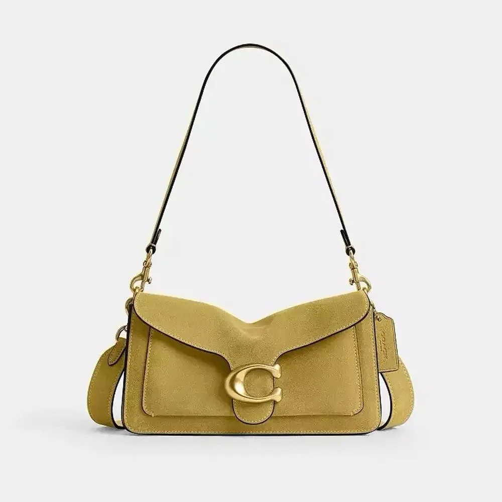 NWT Coach Suede Tabby Shoulder Bag 26 CEN52 Brass/Light Citron